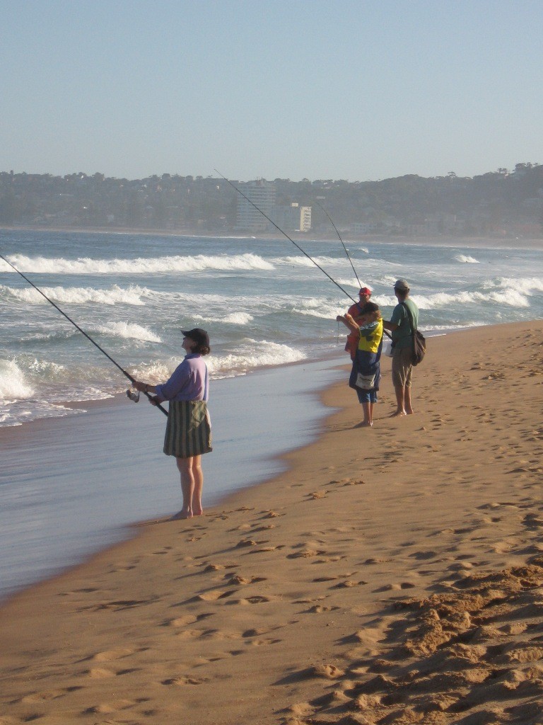 Sometimes you don't have to cast far for a feed of whiting off the beach. The gutter in this photo is right at the anglers feet © Gary Brown